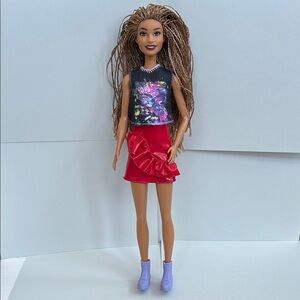 Collector Fashionista #123 Black/African-American Tall Barbie Doll with Braids